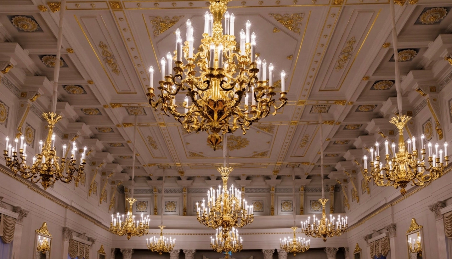 Rīgas pils Baltās zāles lustras