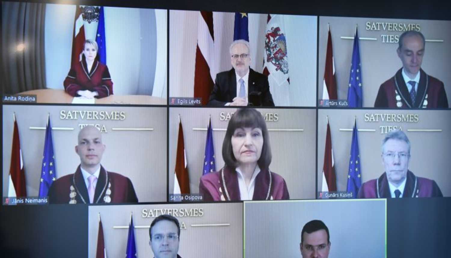 Tiešsaistes ceremonijā tiesneša zvērestu Valsts prezidentam dod Satversmes tiesas tiesnese Anita Rodiņa