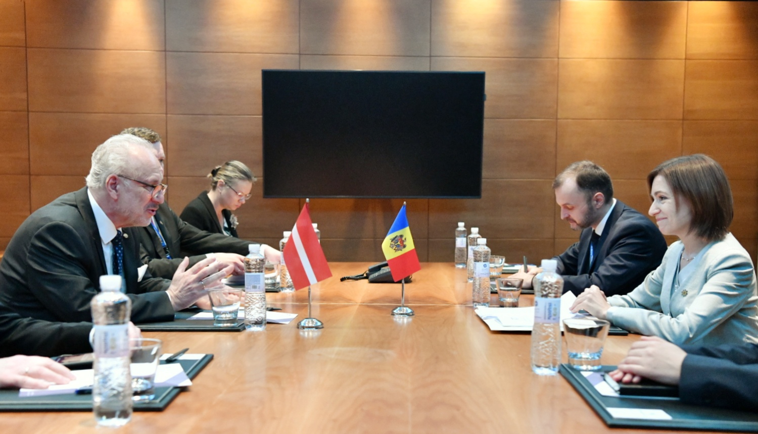 Valsts prezidents Egils Levits un Moldovas prezidente Maia Sandu