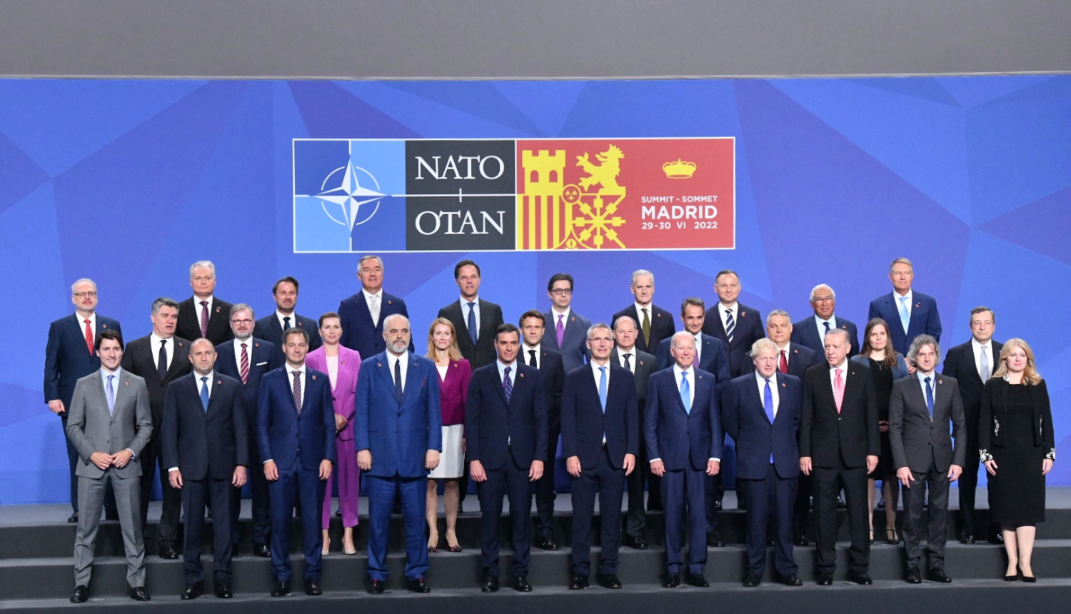 NATO valstu un valdību vadītāju samits Madridē 2022. gada 29. jūnijā. Valstu un valdību vadītāju kopbilde.