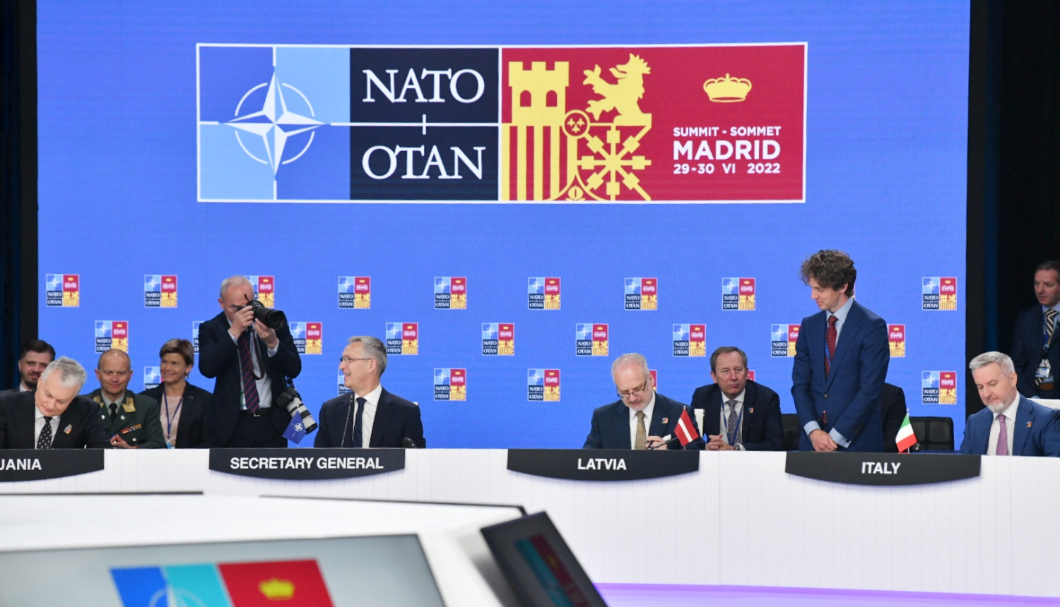 Valsts prezidents Egils Levits Madridē paraksta saistību vēstuli par NATO Inovāciju fonda izveidi