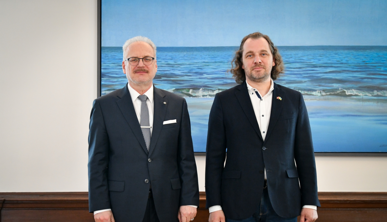 Valsts prezidents Egils Levits un Latvijas Darba devēju konfederācijas prezidents Andris Bite