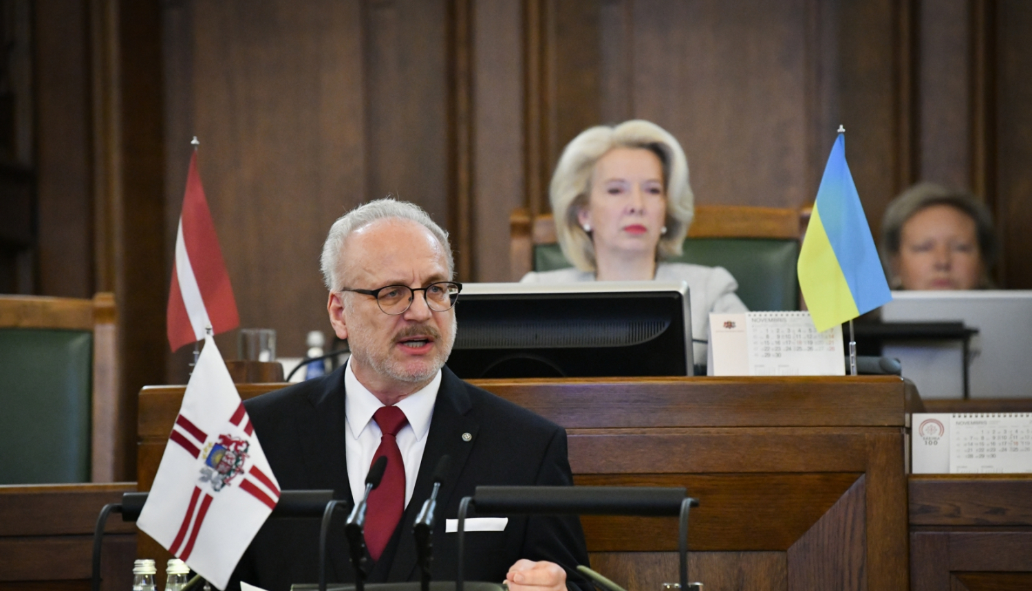 01.11.2022. Valsts prezidents Egils Levits uzrunā jaunievēlētās 14. Saeimas deputātus. Foto autors: Ilmārs Znotiņš, Valsts prezidenta kanceleja.