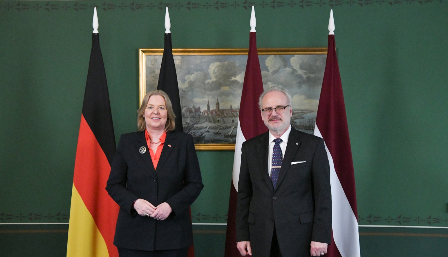 08.06.2023. Valsts prezidents Egils Levits tiekas ar Vācijas Bundestāga prezidenti Bērbelu Basu (Mrs Bärbel Bas)
