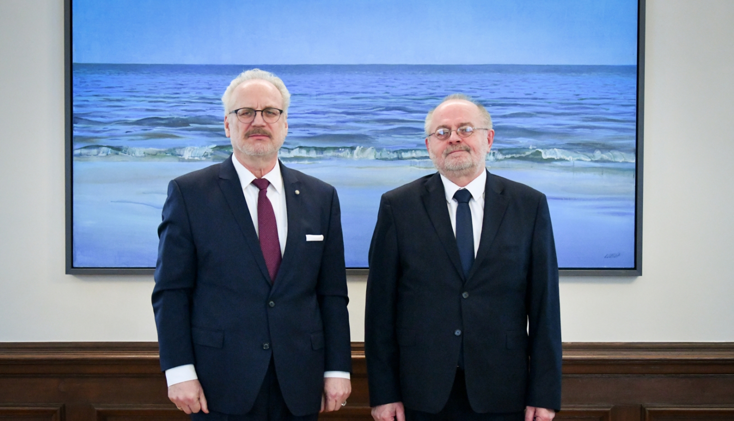 24.01.2023. Valsts prezidents Egils Levits tiekas ar Rīgas Juridiskās augstskolas rektoru, profesoru Ādamu Czarnotu ( Mr Adam Czarnotu). Foto autors: Ilmārs Znotiņš, Valsts prezidenta kanceleja.