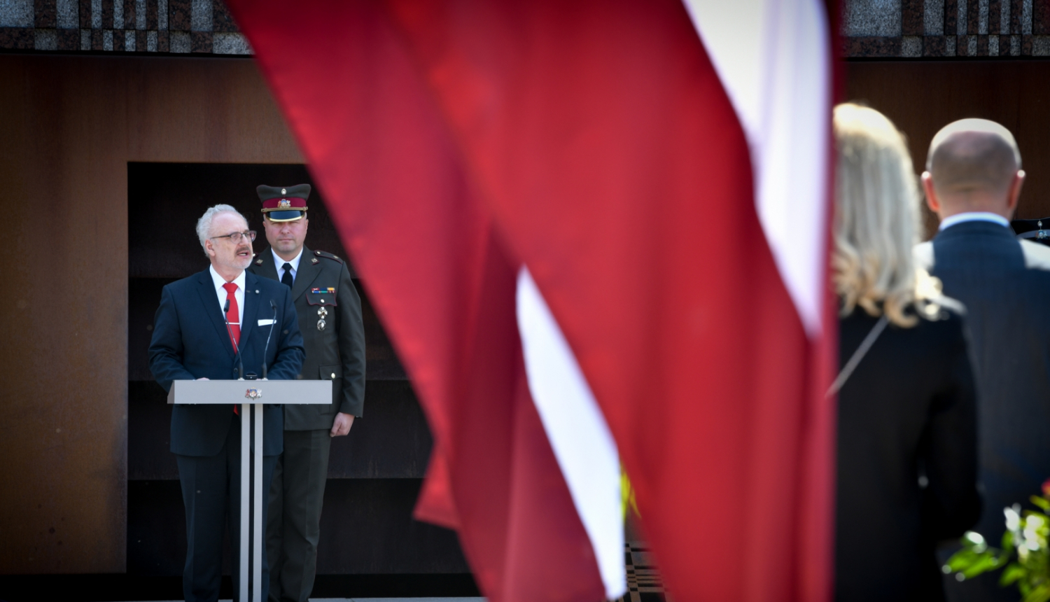 14.06.2023. Valsts prezidents Egils Levits pie memoriāla "Vēstures taktīla"