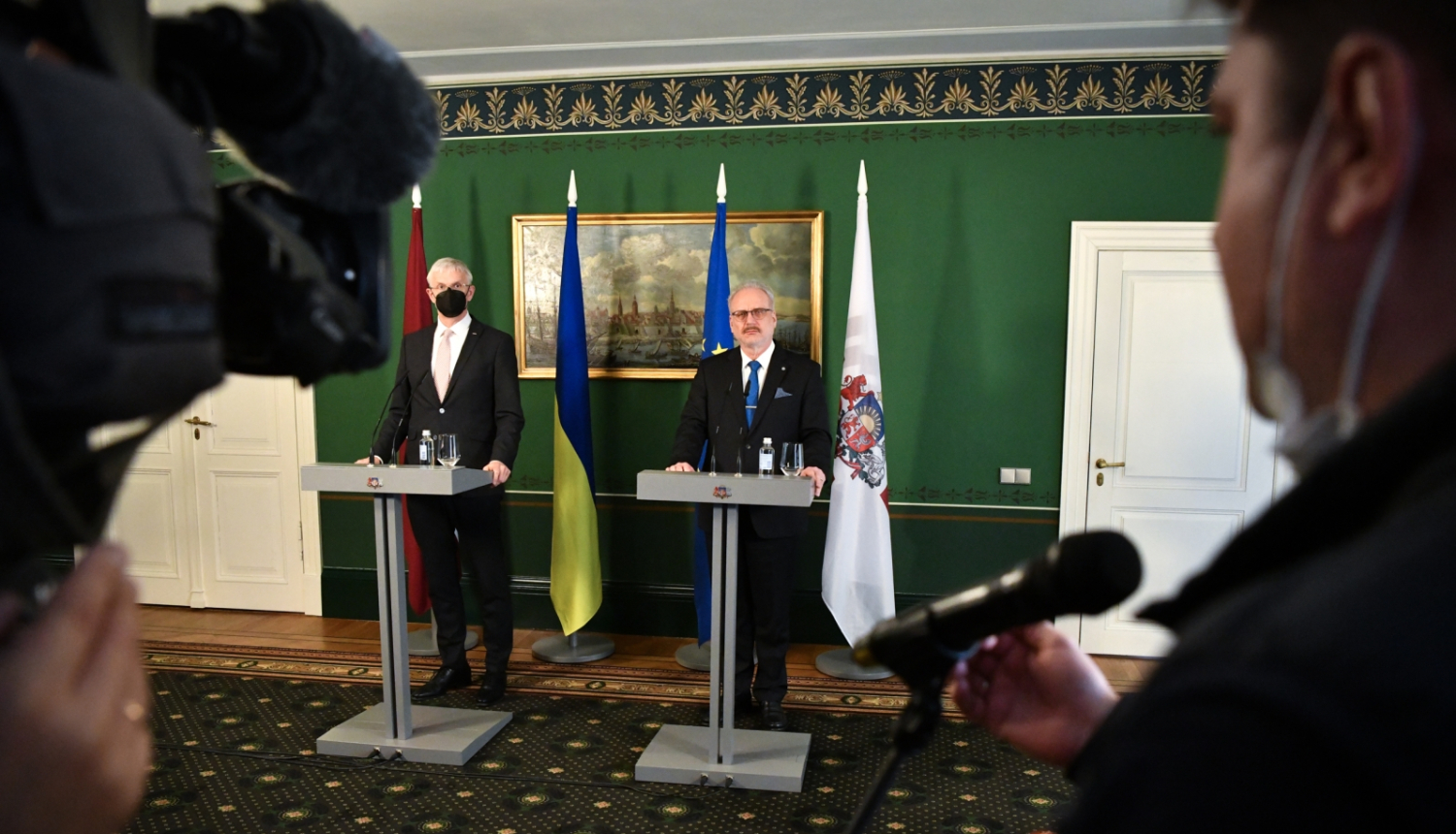Valsts prezidenta Egila Levita un Ministru prezidenta Krišjāņa Kariņa preses konference 