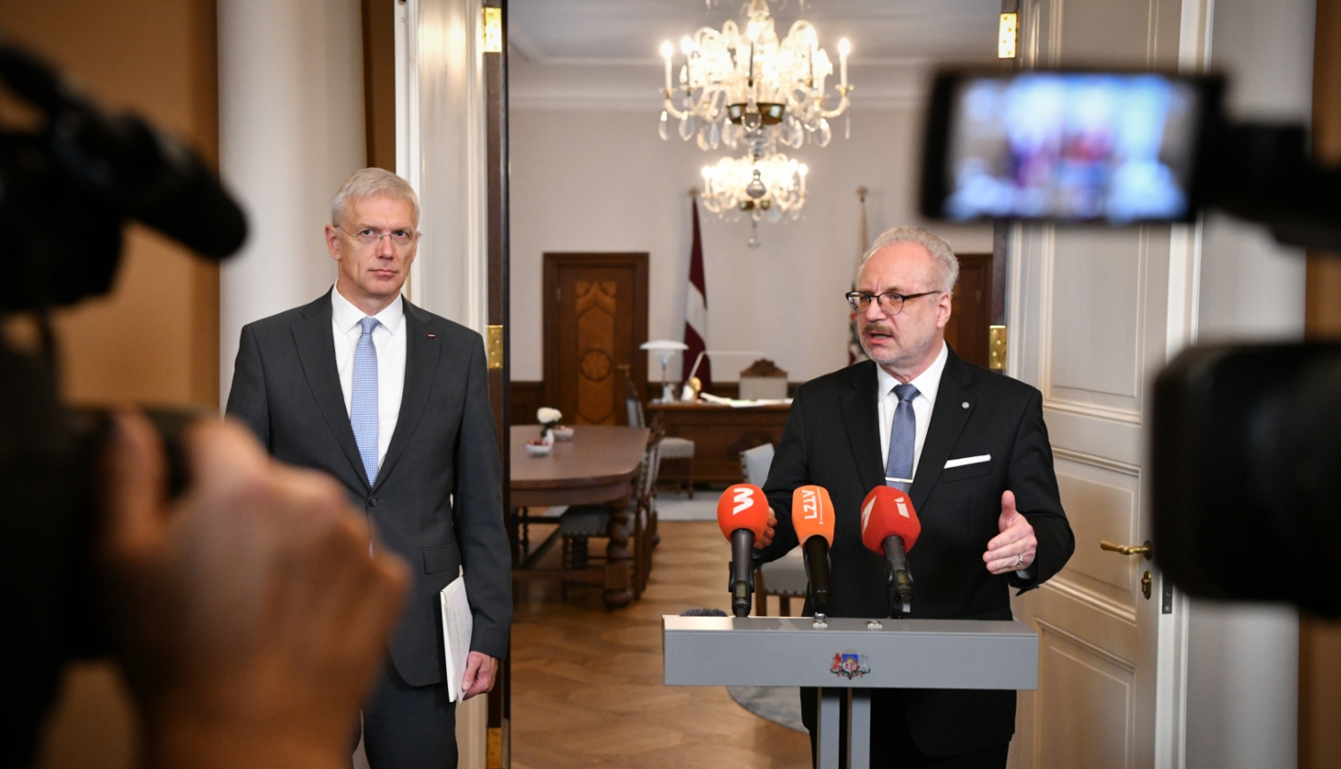 22.11.2022. Valsts prezidents Egils Levits tiekas ar Ministru prezidentu Krišjāni Kariņu 