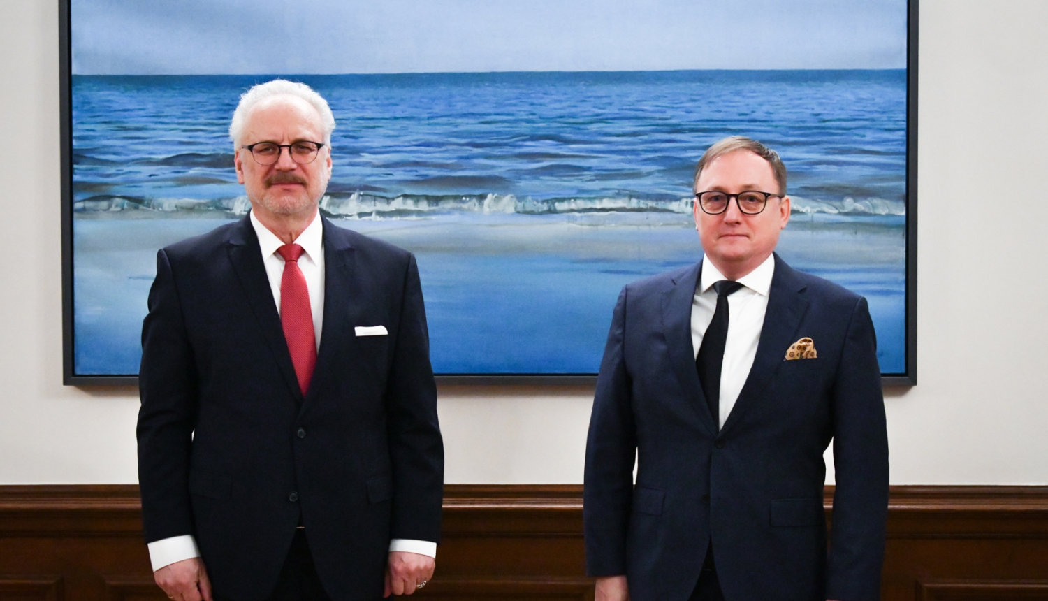 23.01.2023. Valsts prezidents Egils Levits tiekas ar Latvijas Bankas prezidentu Mārtiņu Kazāku