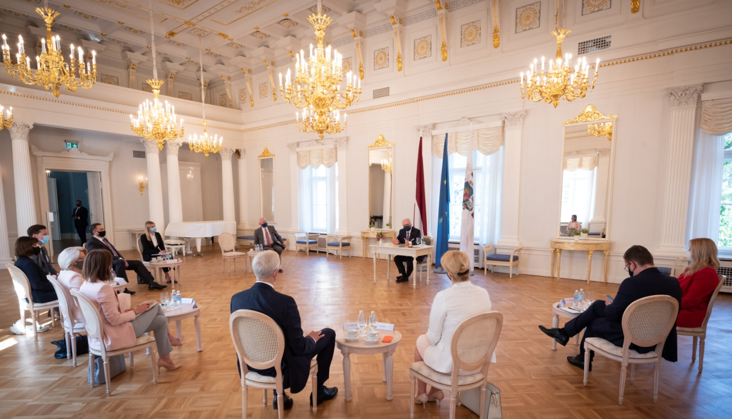 Konsitucionālo orgānu kopsēde Rīgas pils Baltajā zālē