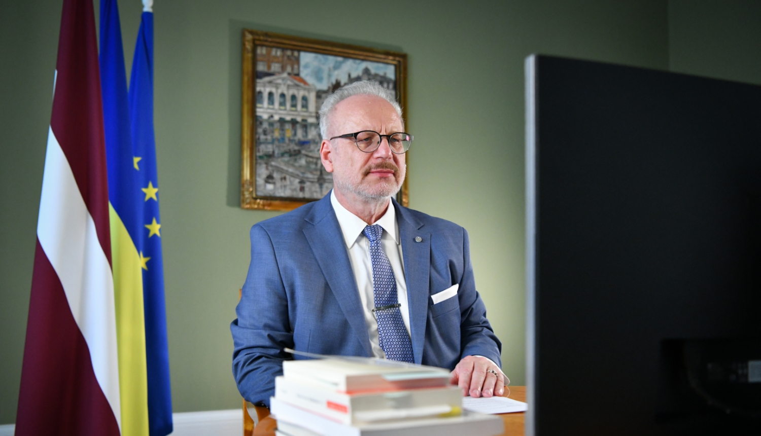 Valsts prezidents Egils Levits tiešsaistē piedalās un uzrunā klātesošos Starptautiskajā Krimas platformas otrajā samitā 2022. gada 23. augustā