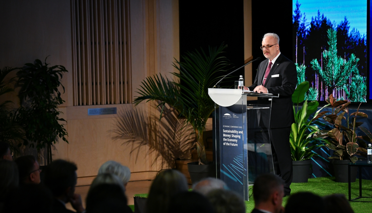03.11.2022. Valsts prezidents Egils Levits atklāj Latvijas Bankas tautsaimniecības konferenci “Ilgtspēja un nauda: veidojot nākotnes ekonomiku”