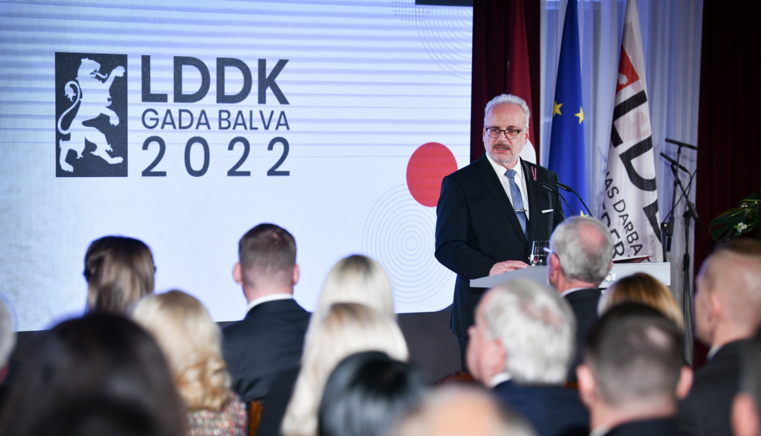 15.11.2022. Valsts prezidents Egils Levits piedalās LDDK Gada balva 2022 pasniegšanas ceremonijā. Foto autors: Ilmārs Znotiņš, Valsts prezidenta kanceleja. 