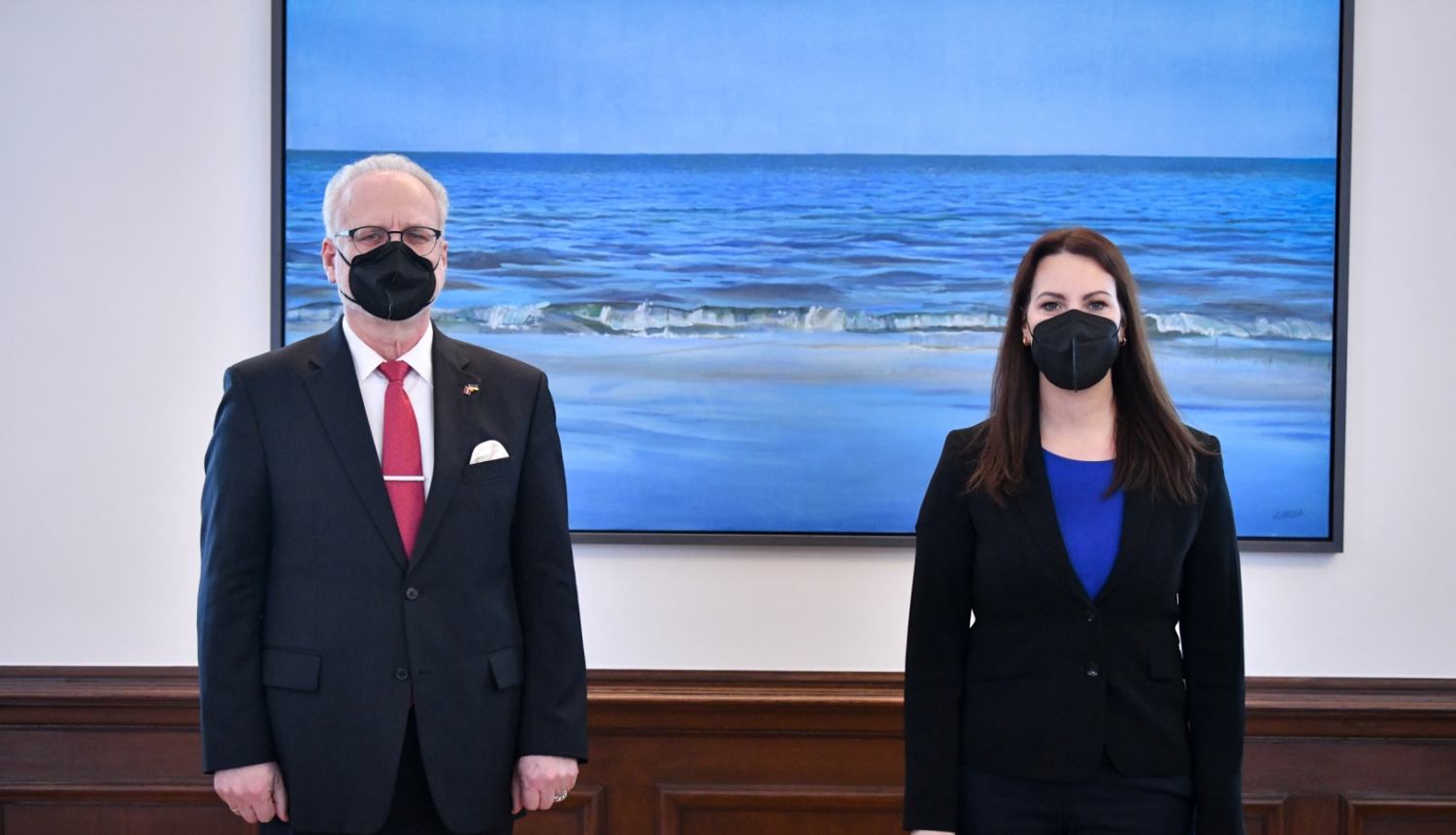 Valsts prezidents Egils Levits tiekas ar izglītības un zinātņu ministri Anitu Muižnieci