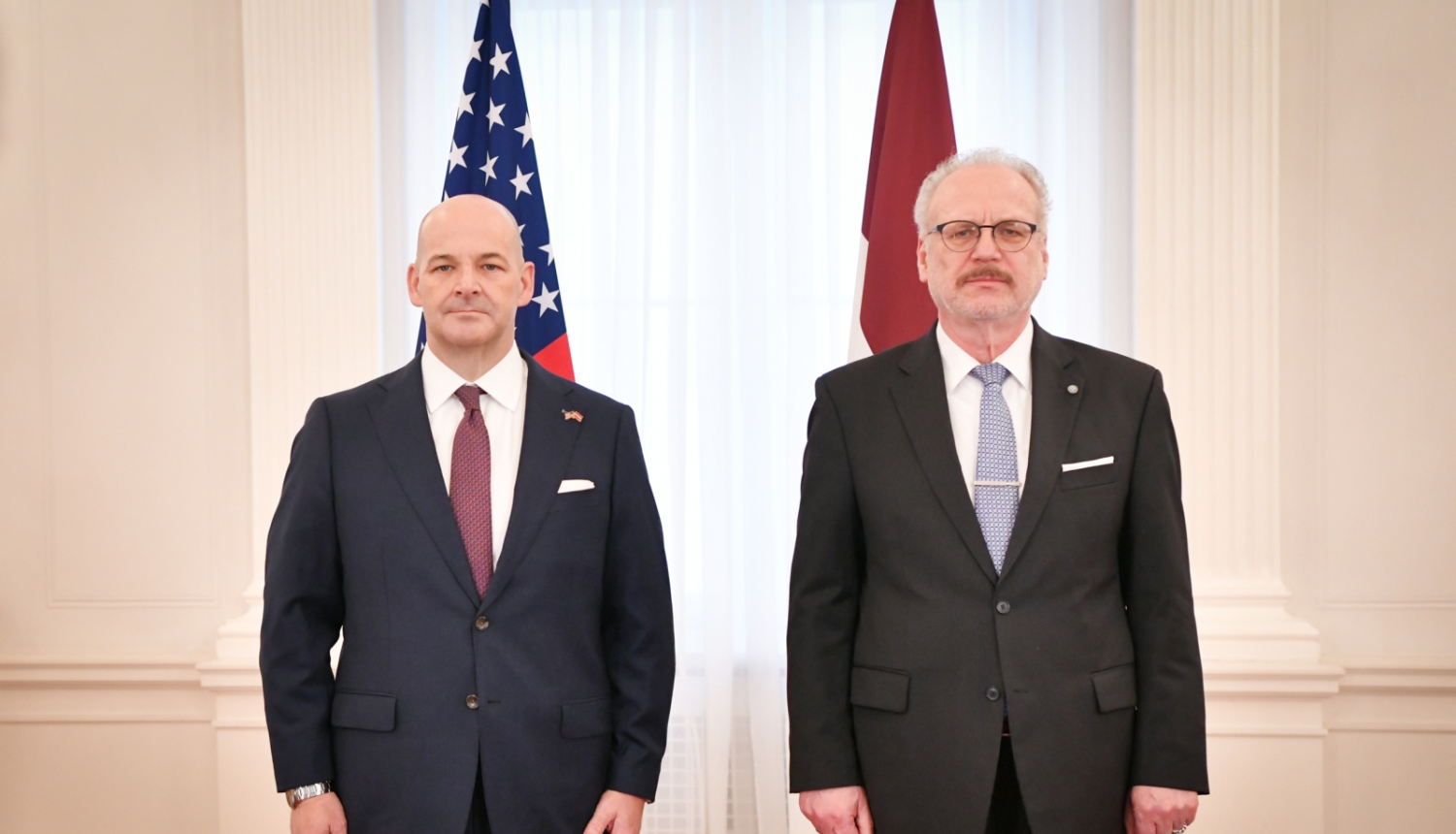 Valsts prezidents Egils Levits akreditē ASV vēstnieku Latvijā. Foto autors: Ilmārs Znotiņš, Valsts prezidenta kanceleja.