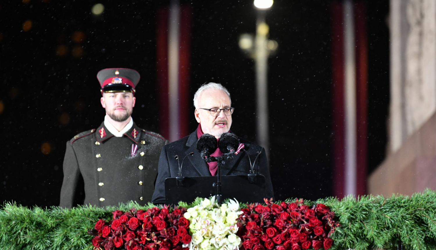 18.11.2022. Valsts prezidenta Egila Levita svētku uzruna pie Brīvības pieminekļa. Foto autors: Ilmārs Znotiņš, Valsts prezidenta kanceleja