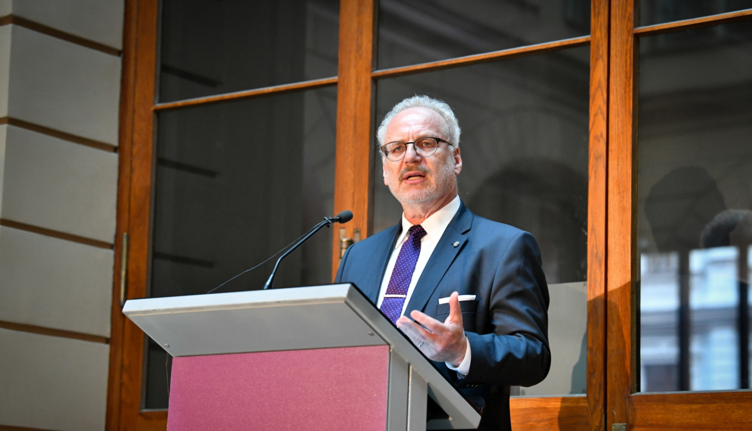 Valsts prezidents Egils Levits sniedz runu Tieslietu līderu foruma “Atbildība un inovācijas pārmaiņu laikā” atklāšanas vakariņās