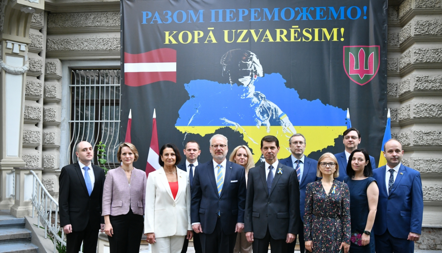 Valsts prezidents Egils Levits piedalās Ukrainas Neatkarības dienas pasākumā Ukrainas vēstniecībā Latvijā  2022. 24. augustā