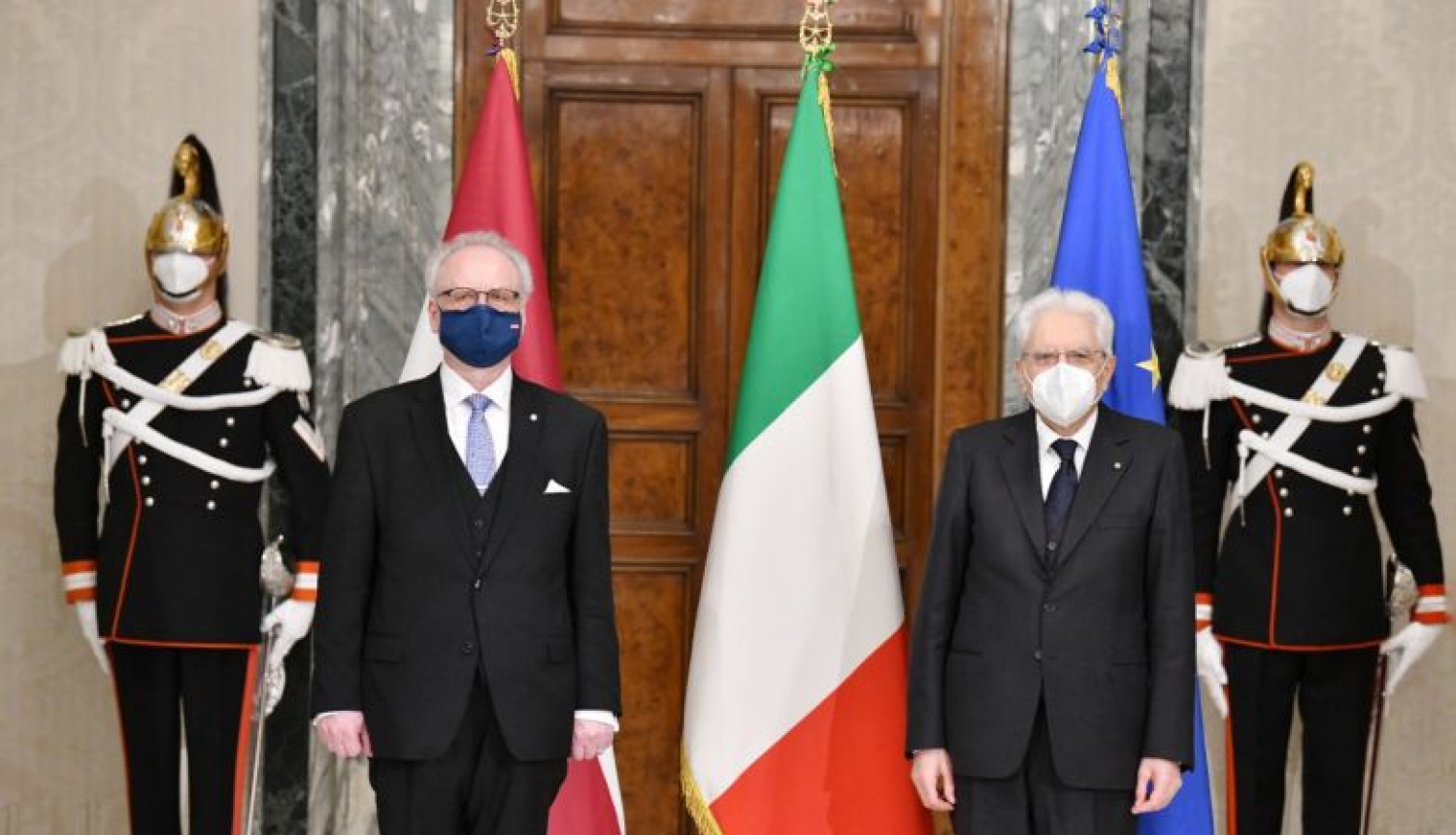 Valsts prezidents Egils Levits ar Itālijas Republikas prezidentu Serdžo Matarellu