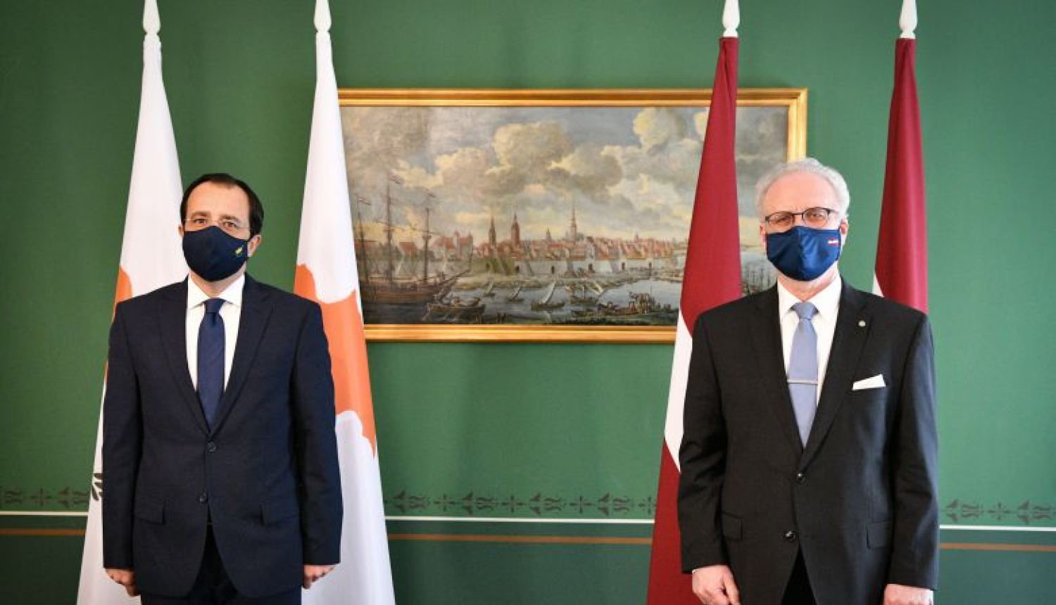 Valsts prezidents Egils Levits tiekas ar V. E. Kipras Republikas ārlietu ministru Niku Hristodulidi