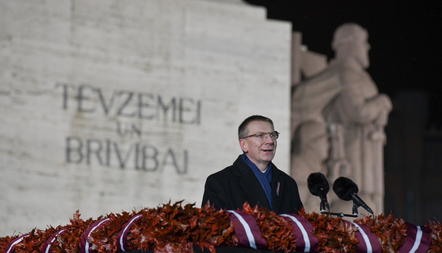 18.11.2023. Valsts prezidenta Edgara Rinkēviča uzruna pie Brīvības pieminekļa