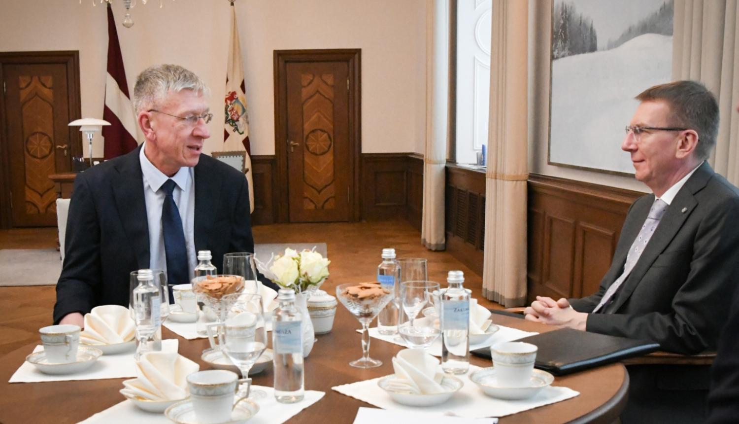 09.01.2024. Valsts prezidenta Edgara Rinkēviča tikšanās ar Saeimas Juridiskās komisijas priekšsēdētāju Andreju Judinu