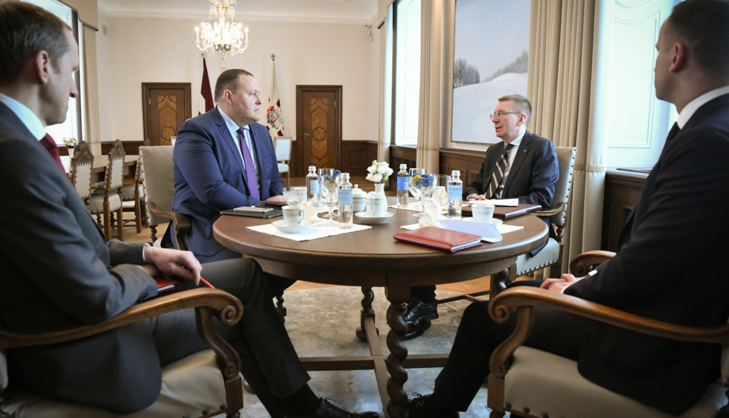 07.03.2024. Valsts prezidenta Edgara Rinkēviča tikšanās ar iekšlietu ministru Rihardu Kozlovski