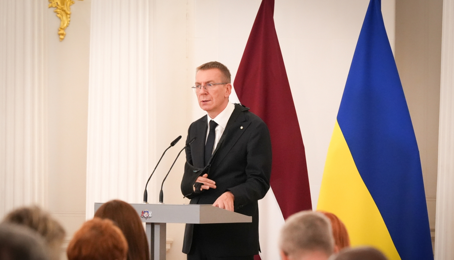 23.10.2024. Valsts prezidenta Edgara Rinkēviča uzruna Starptautiskās Krimas platformas trešā parlamentārā samita oficiālajās vakariņās Rīgas pilī.