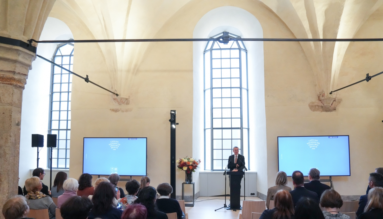 24.10.2024. Valsts prezidenta Edgara Rinkēviča dalība Latvijas Nacionālā vēstures muzeja atklāšanas pasākumā Rīgas pilī.