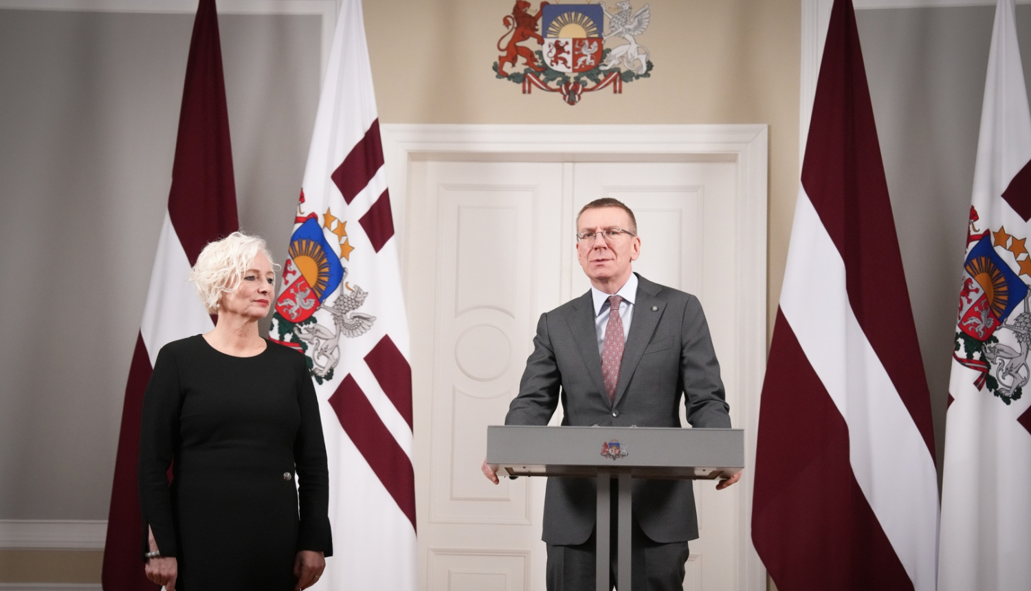 03.12.2024. Valsts prezidenta Edgara Rinkēviča un Saeimas priekšsēdētājas Daigas Mieriņas preses konference