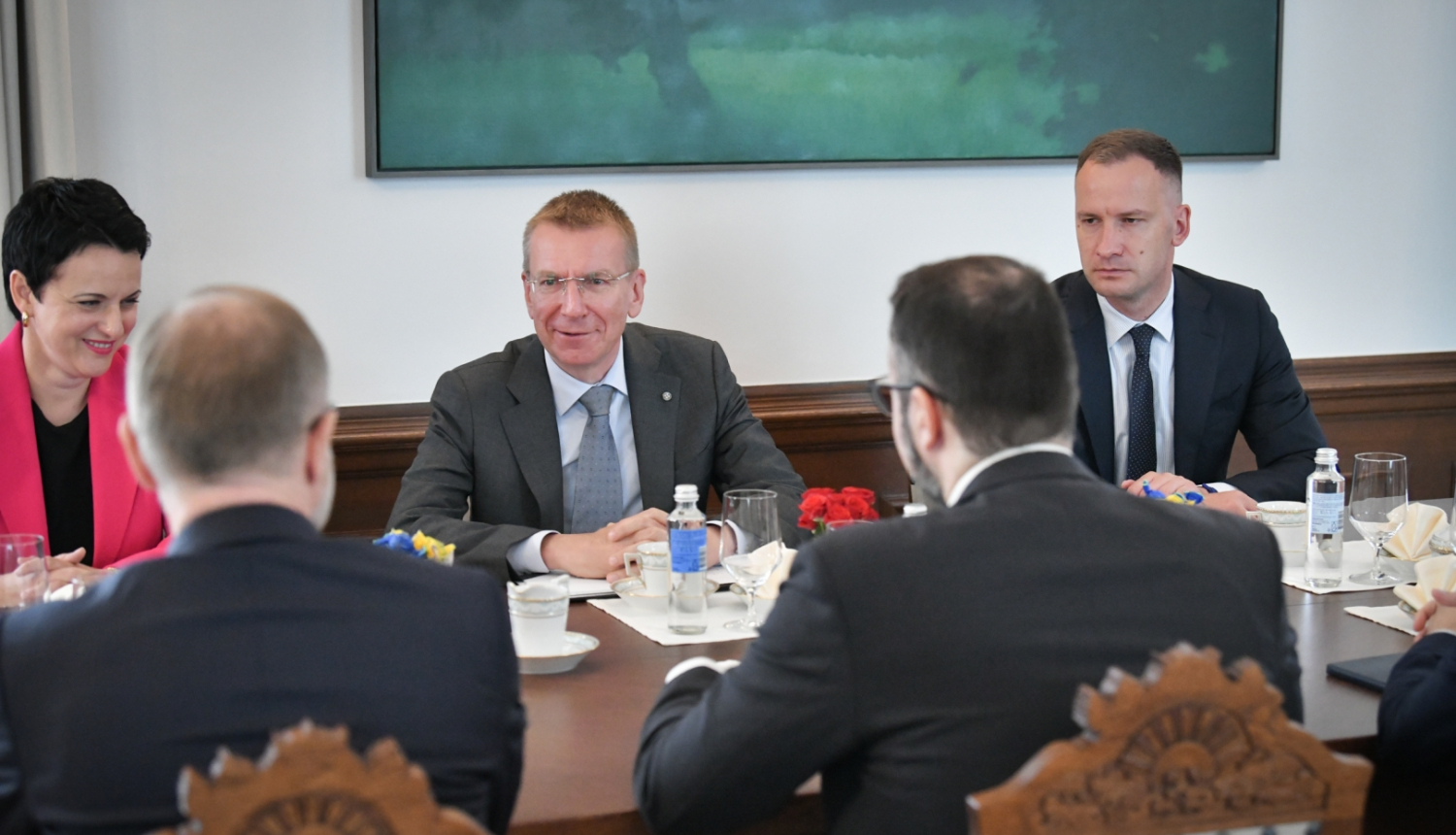 22.08.2023. Valsts prezidenta Edgara Rinkēviča tikšanās ar Saeimā pārstāvētās politiskās partijas “Progresīvie” pārstāvjiem