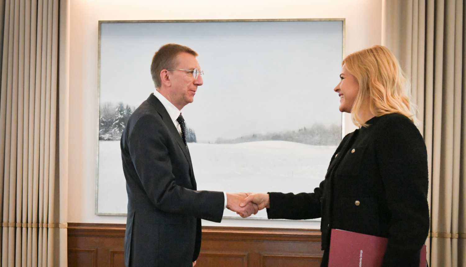 06.09.2023. Valsts prezidenta Edgara Rinkēviča tikšanās ar Ministru prezidenta amata kandidāti Eviku Siliņu