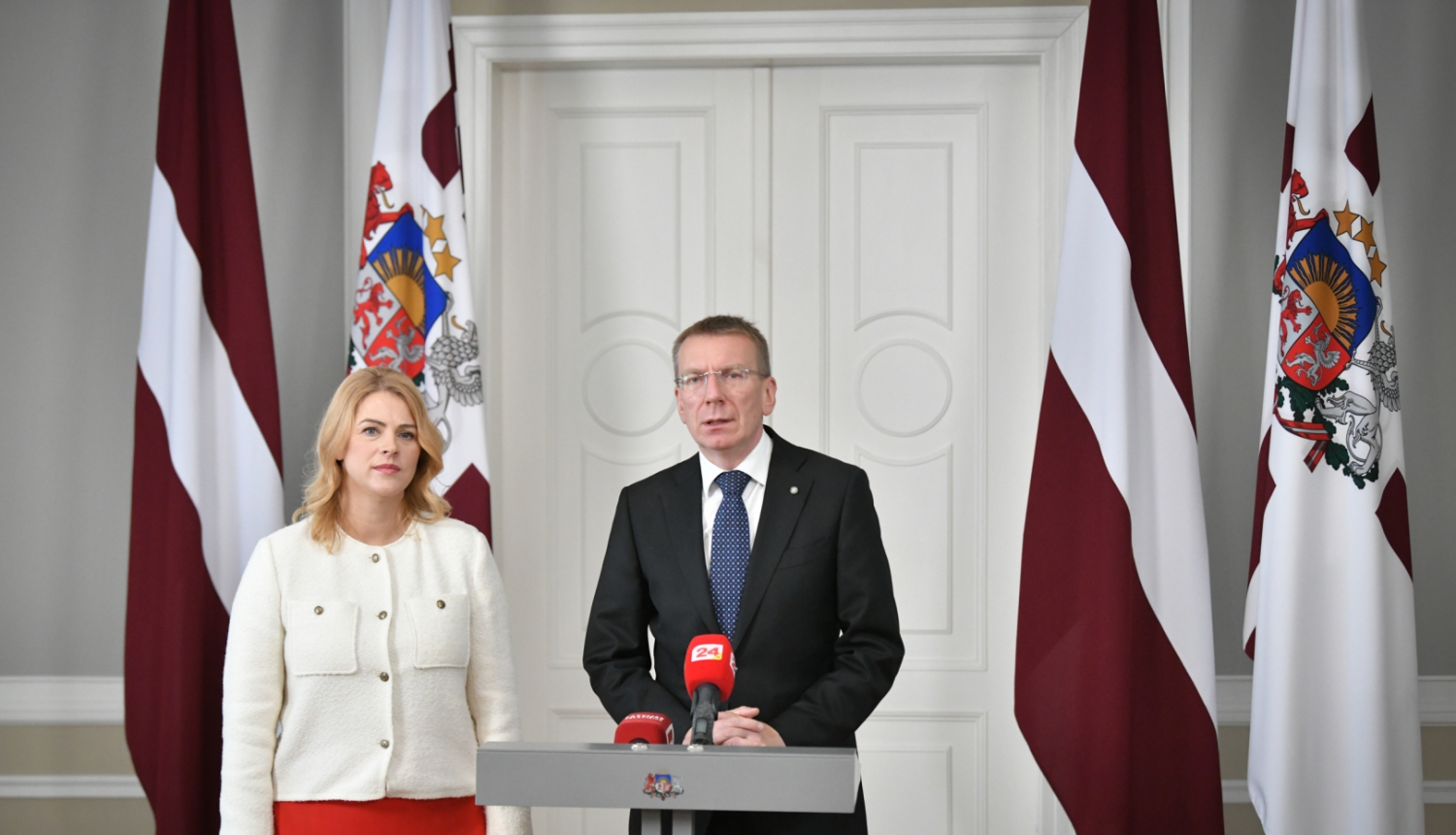 04.10.2023. Valsts prezidenta E. Rinkēviča un Ministru prezidentes E. Siliņas preses konference