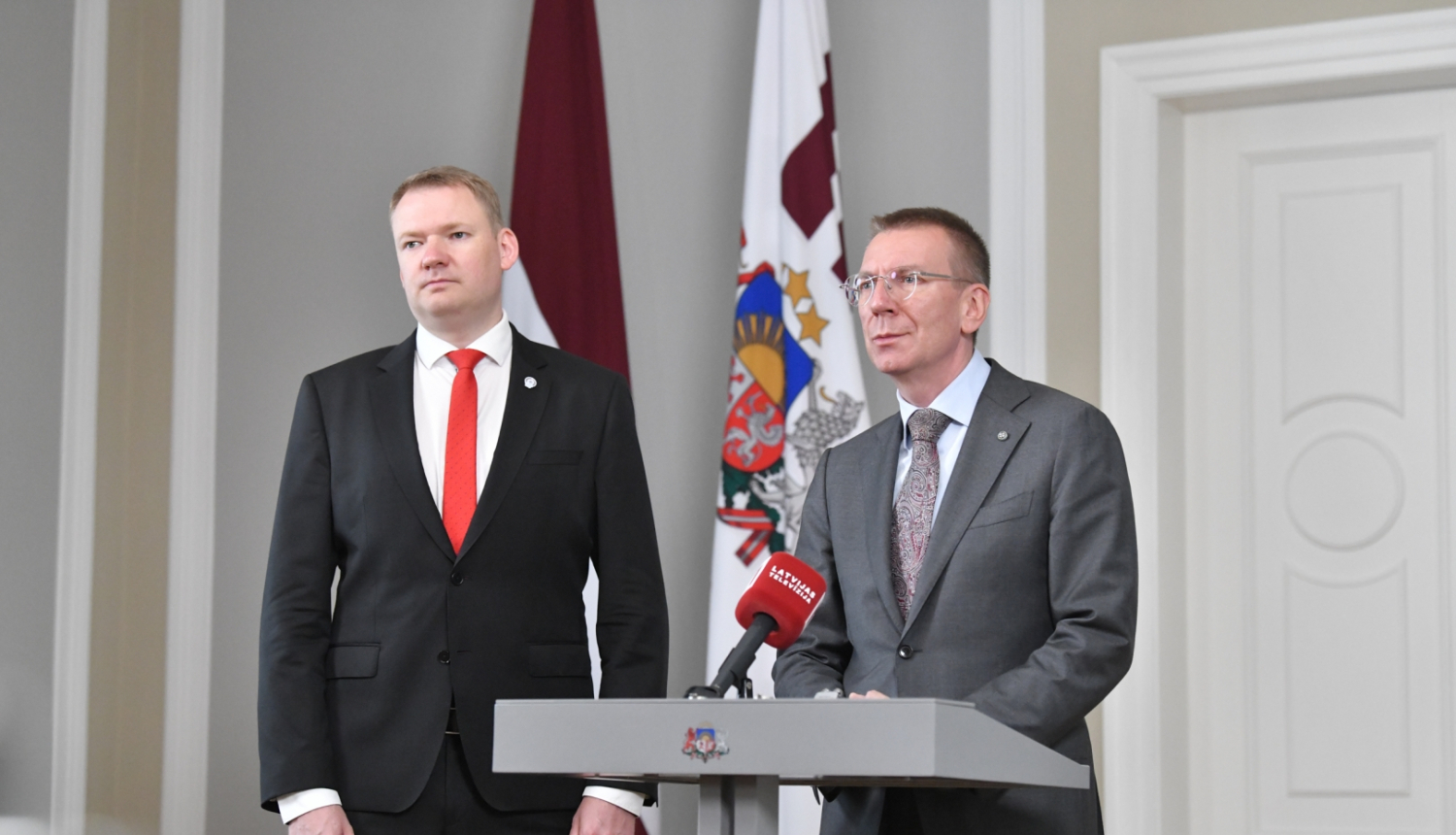 01.08.2023. Valsts prezidents Edgars Rinkēvičs tiekas ar Saeimas priekšsēdētāju Edvardu Smiltēnu