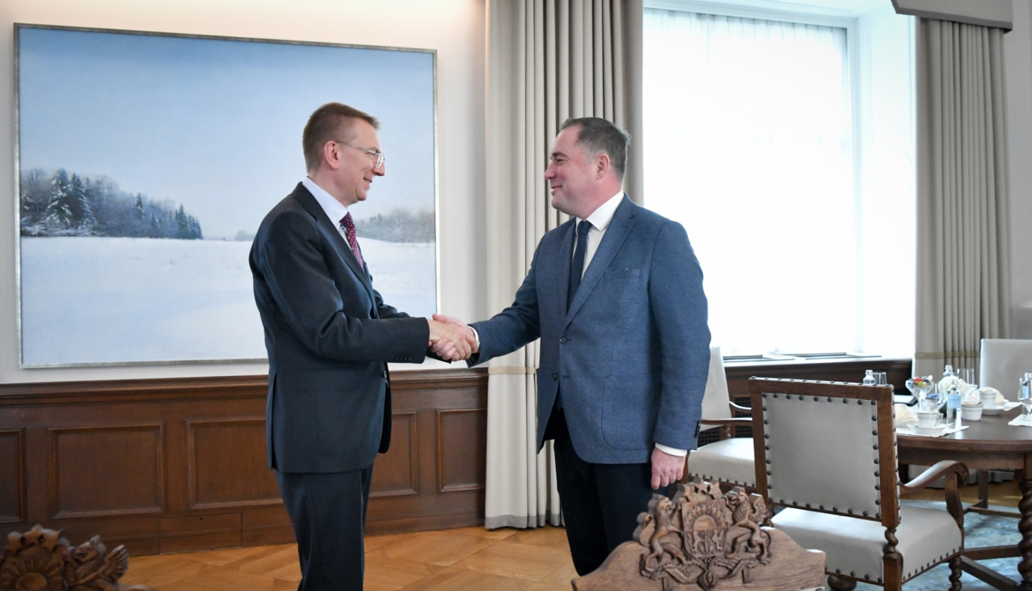 31.07.2023. Valsts prezidents Edgars Rinkēvičs tiekas ar zemkopības ministru Didzi Šmitu