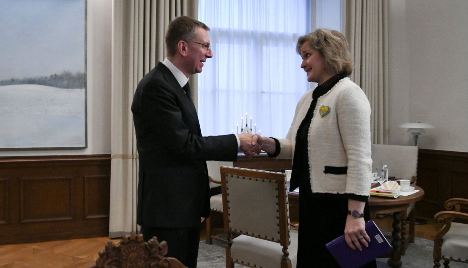 18.12.2023. Valsts prezidenta Edgara Rinkēviča tikšanās ar Eiropas Savienības Tiesas tiesnesi Inetu Ziemeli