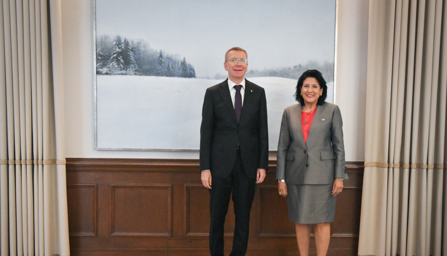 Valsts prezidenta Edgara Rinkēviča tikšanās ar Gruzijas prezidenti Salomi Zurabišvili (Salome Zourabichvili)
