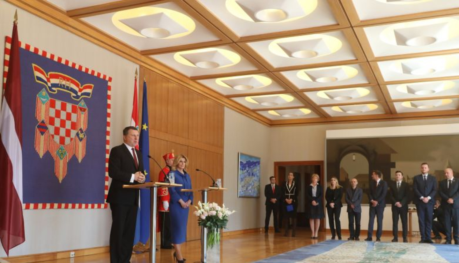 Valsts prezidents Raimonds Vējonis tiekas ar Horvātijas prezidenti Kolindu Grabaru-Kitaroviču