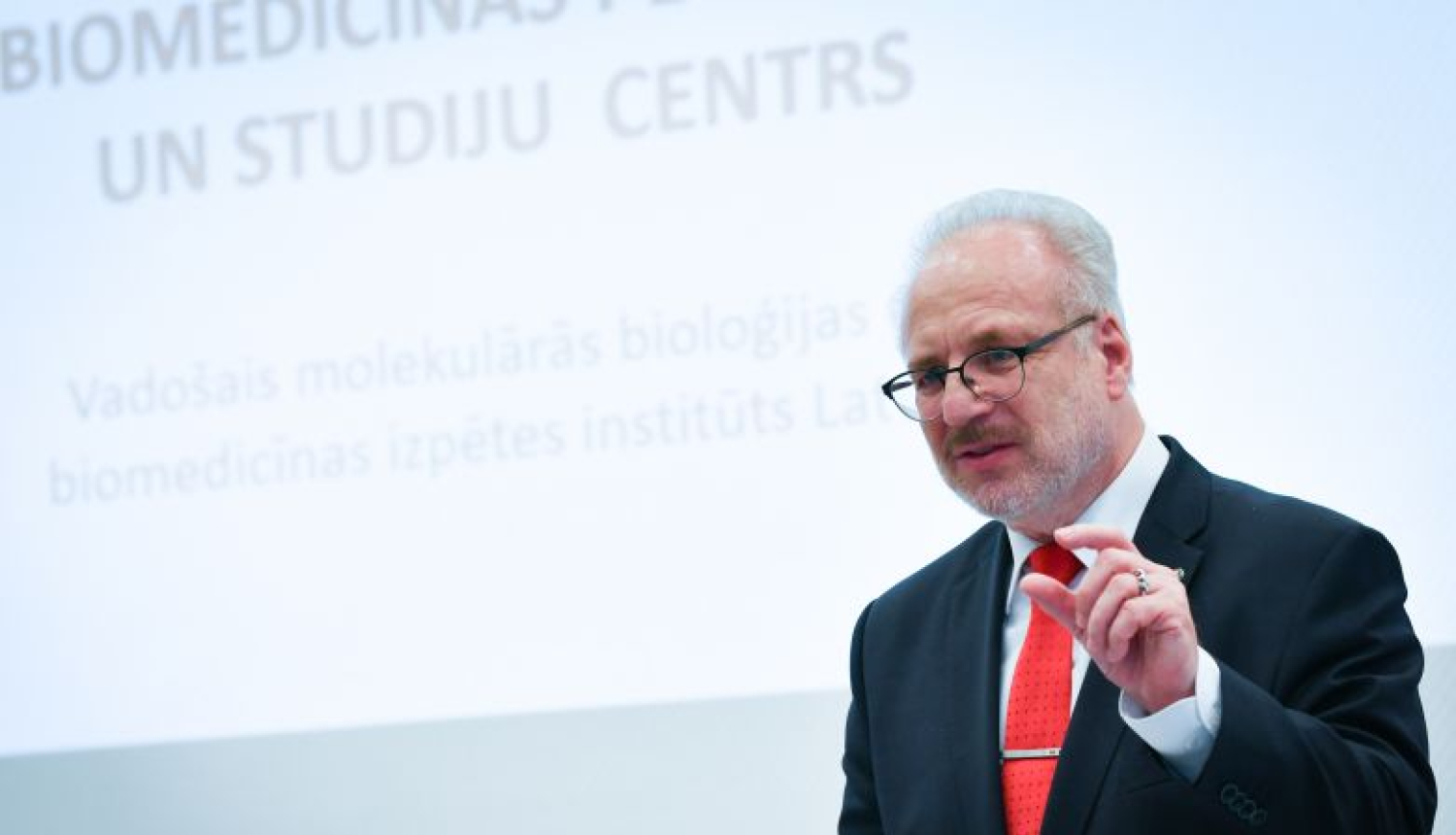 Valsts prezidenta Egila Levita uzruna Latvijas Biomedicīnas pētījumu un studiju centrā