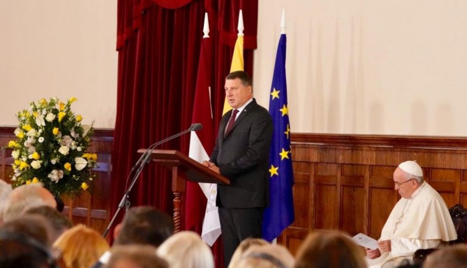 Valsts prezidenta Raimonda Vējoņa uzruna Viņa Svētībai pāvestam Franciskam Rīgas pilī