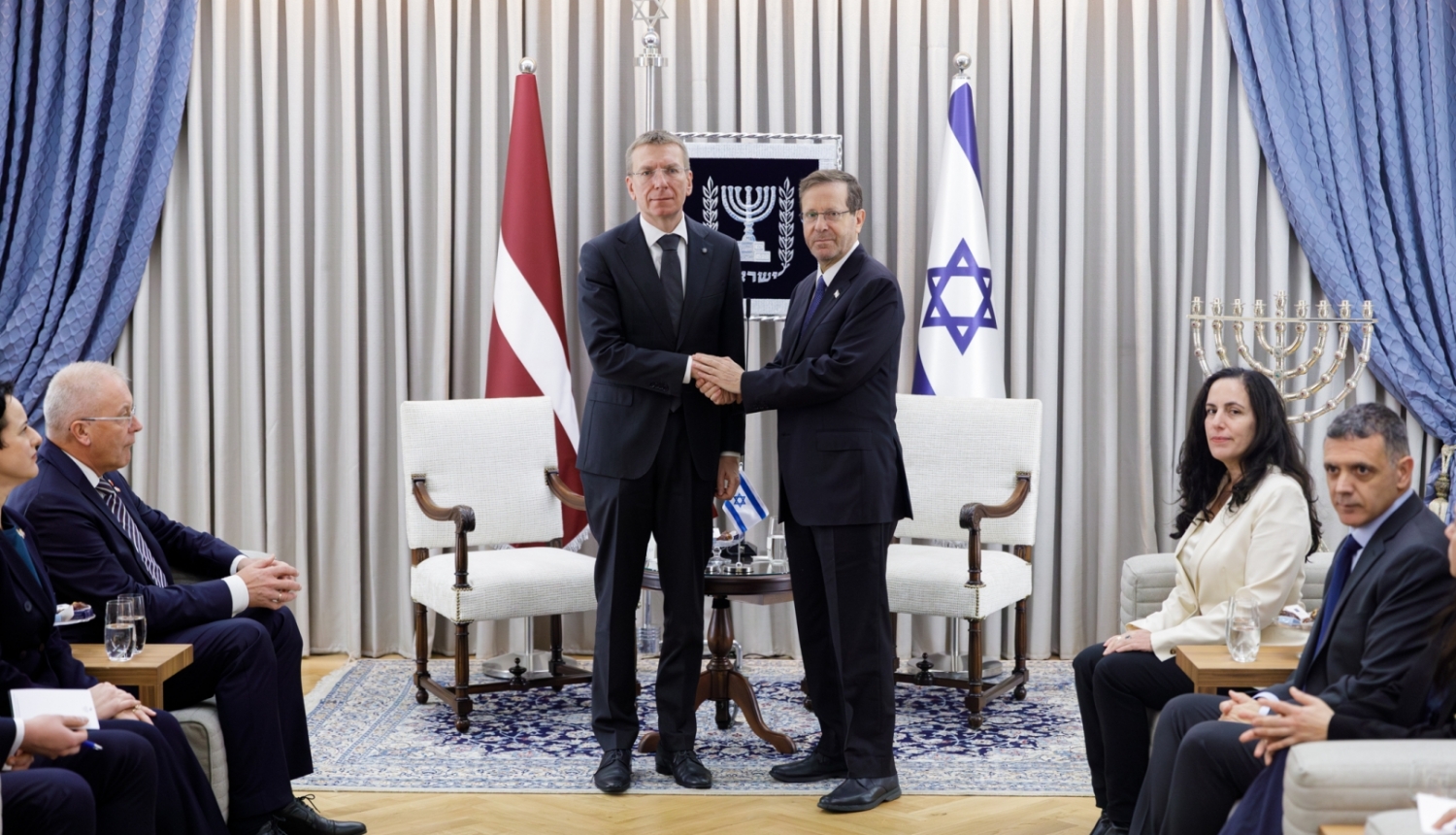 20.11.2023. Valsts prezidenta Edgara Rinkēviča tikšanās ar Izraēlas prezidentu Isāku Hercogu (Isaac Herzog)