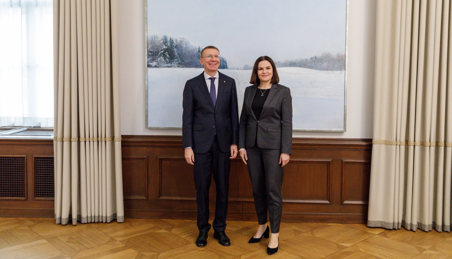 28.11.2023. Valsts prezidenta Edgara Rinkēviča tikšanās ar Baltkrievijas opozīcijas līderi un Apvienotā pārejas kabineta vadītāju Svjatlanu Cihanousku (Sviatlana Tsikhanouskaya)