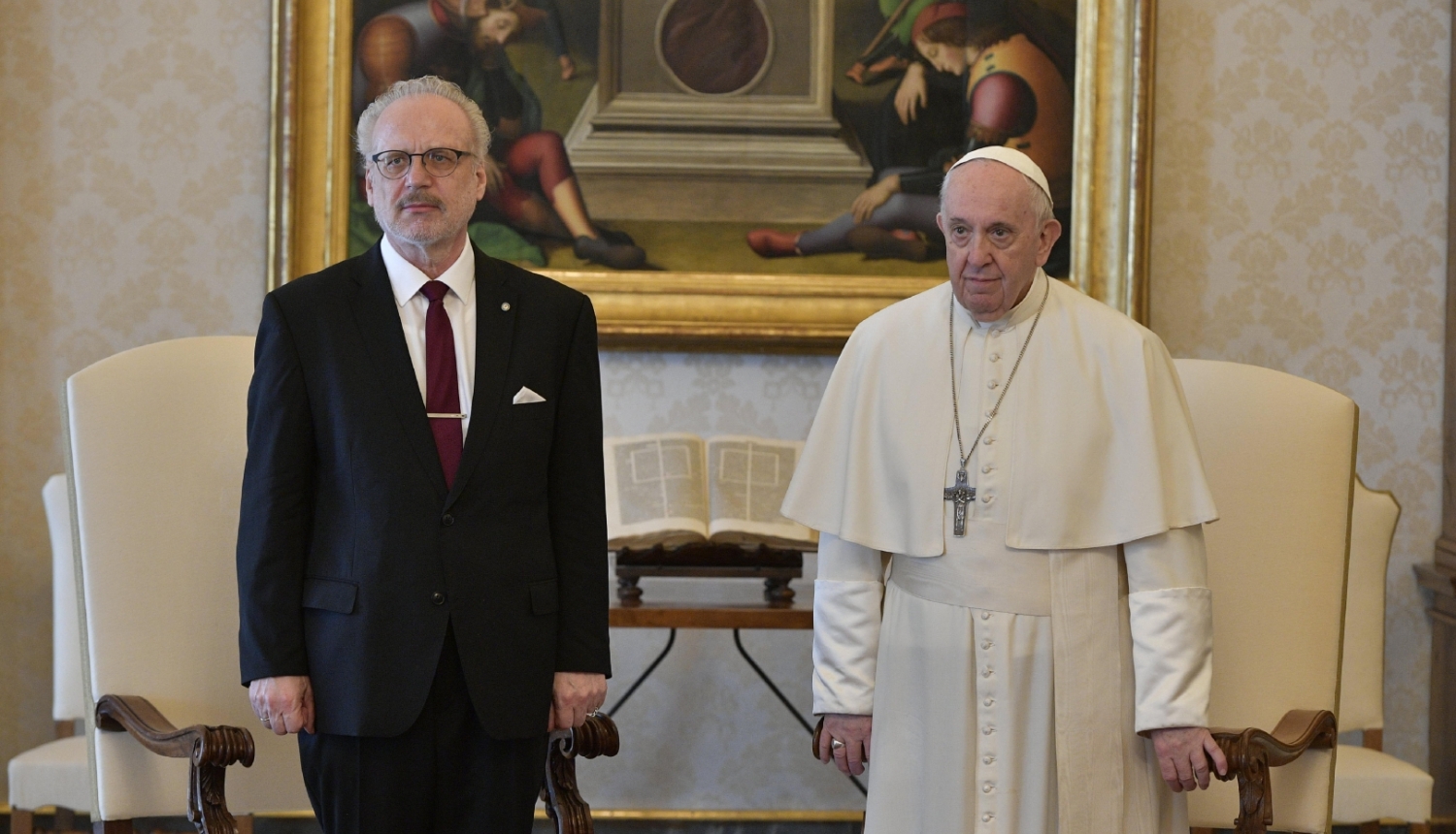 Valsts prezidents Egils Levits un Viņa Svētība pāvests Francisks