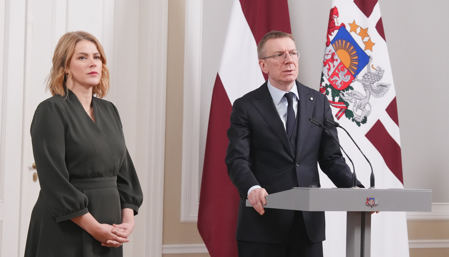 Valsts prezidenta Edgara Rinkēviča un Ministru prezidentes Evikas Siliņas preses konference