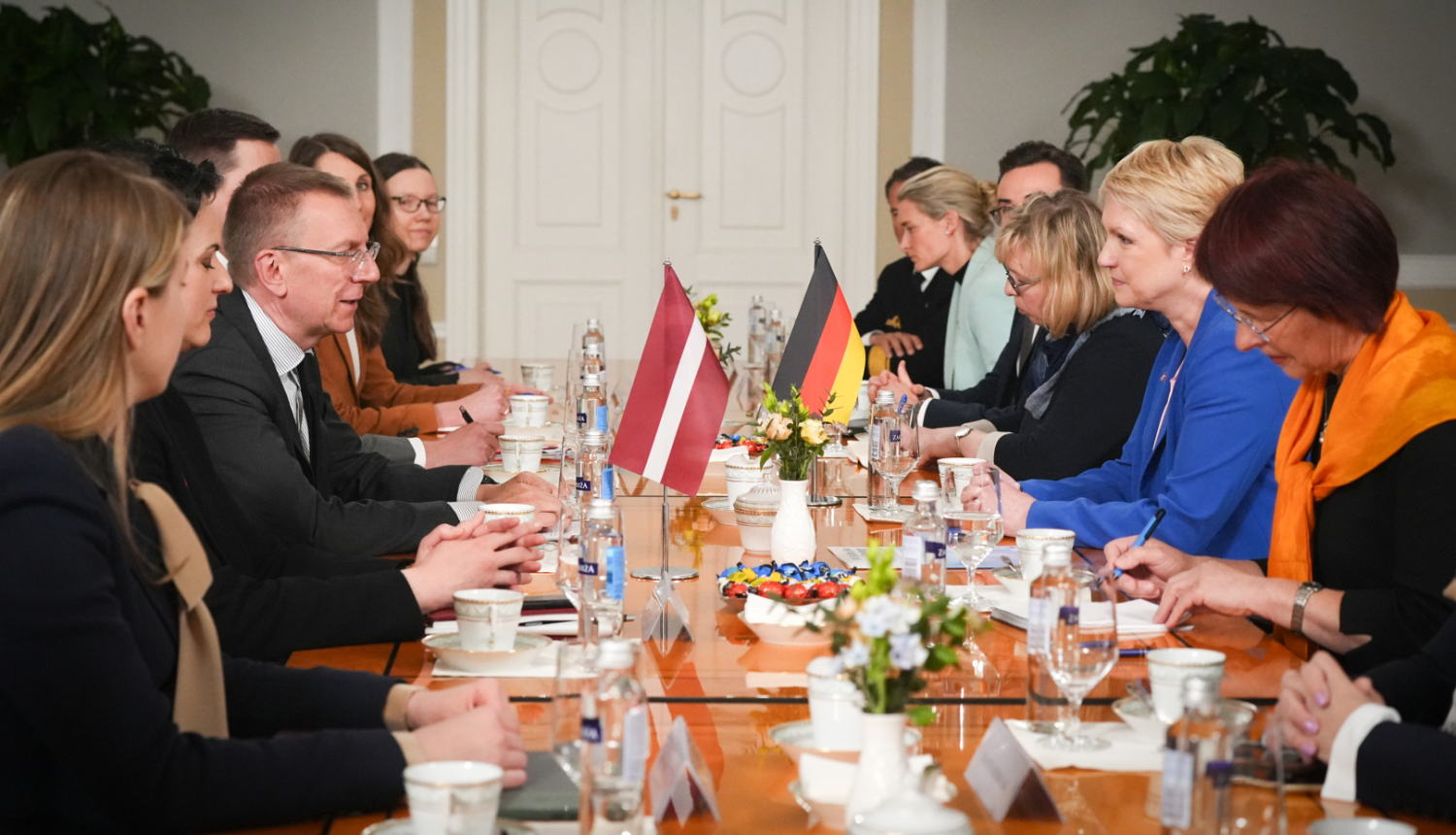  Valsts prezidenta Edgara Rinkēviča tikšanās ar Mēklenburgas-Priekšpomerānijas federālās zemes Ministru prezidenti Manuelu Švēzigu