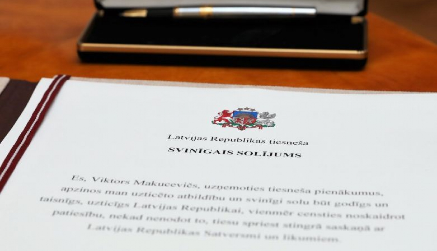 Valsts prezidents Rīgas pilī pieņem tiesneša svinīgo solījumu