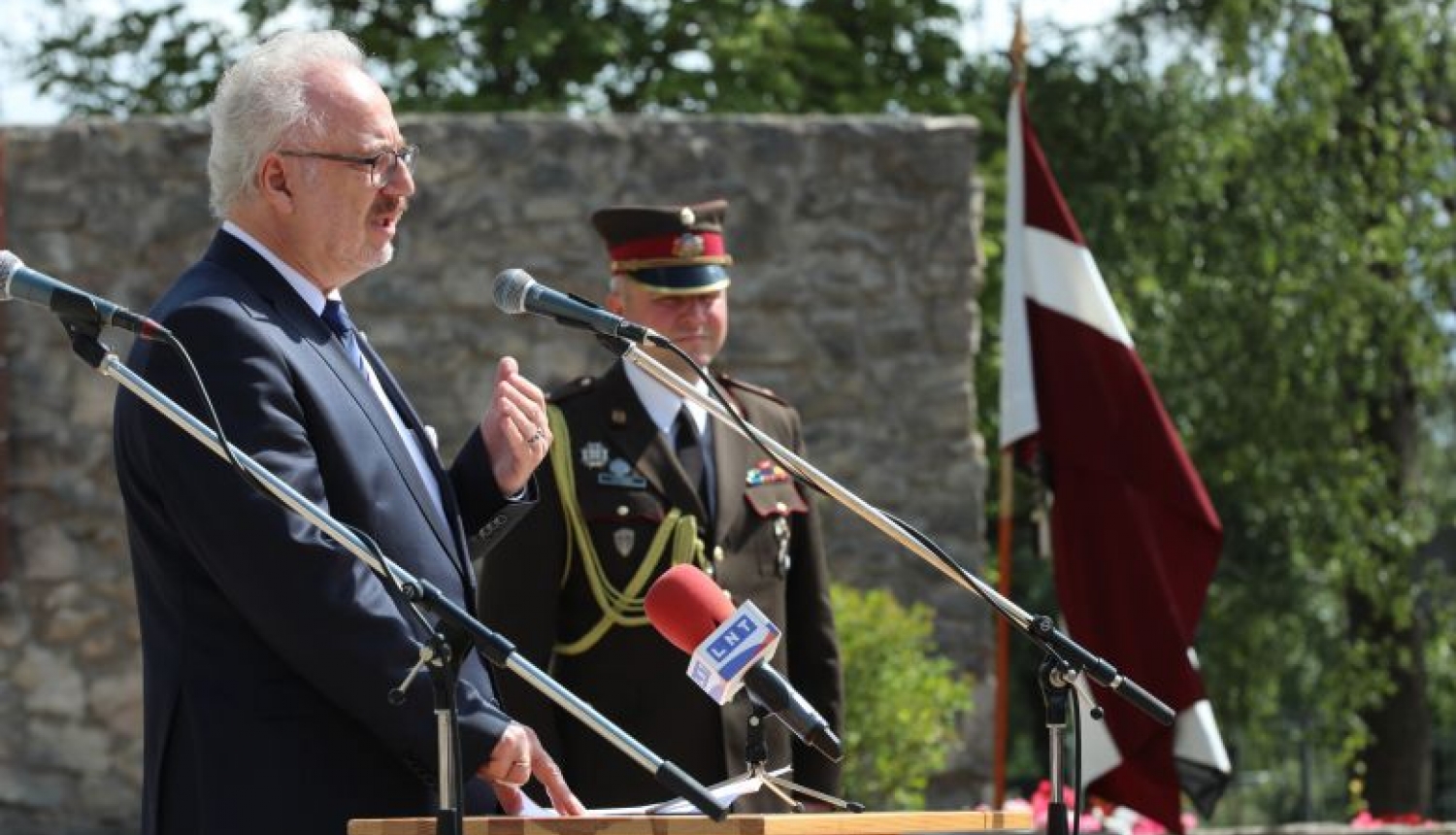 Valsts prezidenta Egila Levita uzruna Latvijas politiski represēto personu ikgadējā salidojumā Ikšķilē 2019. gada 3. augustā