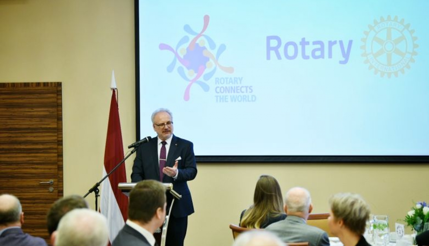 Valsts prezidenta Egila Levita uzruna Latvijas Rotari klubu pārstāvjiem