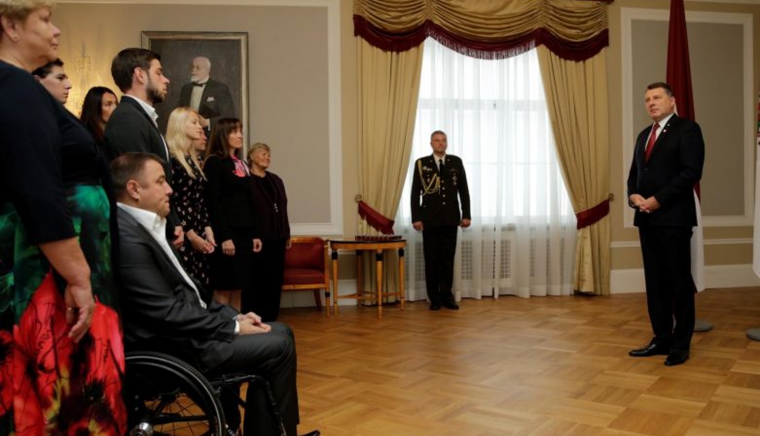 Valsts prezidents Rīgas pilī sveic Latvijas paraolimpiešus