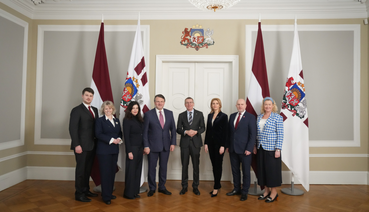 24.01.2025. Valsts prezidenta Edgara Rinkēviča tikšanās ar Saeimas frakcijas "Latvija pirmajā vietā" pārstāvjiem
